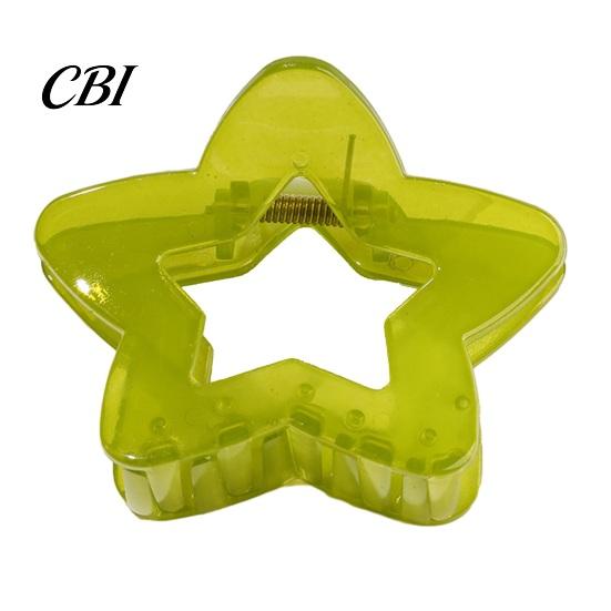 Durable Hair Claw Clip for Women, Transparent with Elastic Stable Teeth, For Short Hollow Star Design Secure Hold Half Ponytail