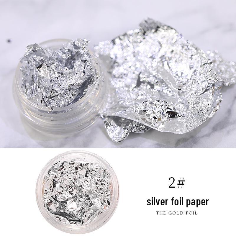 Japanese Gold & Silver Foil Nail Art Flakes: DIY Gel Polish Patches for Photo-therapy and Jewelry Design