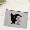 Witch Print Canvas Zipper Makeup Bag Witchcraft Women Travel Lipstick Bag Skincare Storage Organizer Pencil Case Cosmetics Bags