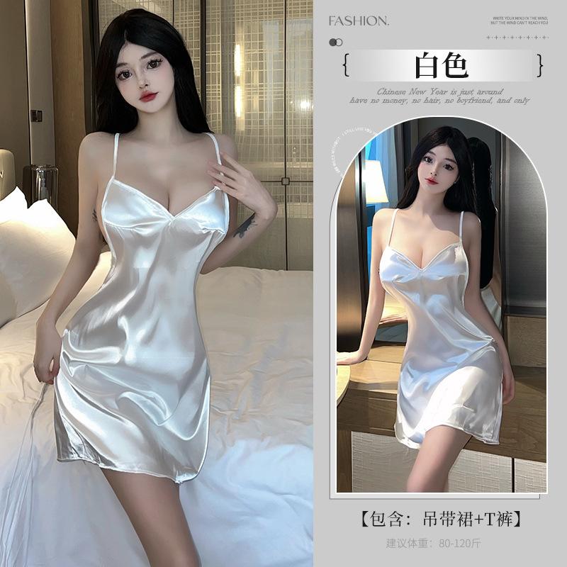 

Сексуальное белье сексуальная ночная рубашка знакомства халат чистое желание маленькая грудь пижама униформа соблазнение многоцветный One Size белый