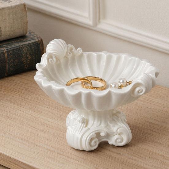 Jewelry Storage Tray Creative Seashell Shapes Plastic Trays Jewelry Earrings Ring Display Plates