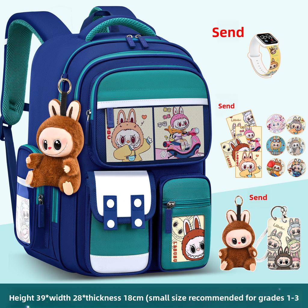 School Bag for Girls, Primary School Students, Grades One, Two, Three To Six, Boys, Light Children's Spine Care To Reduce The Burden