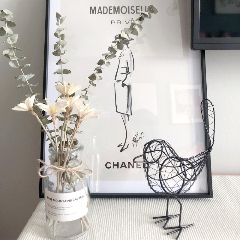 1Pc Iron Little Bird Statue Modern Design Animal Figurine Home Office Decoration Craft Home Decoration Accessories