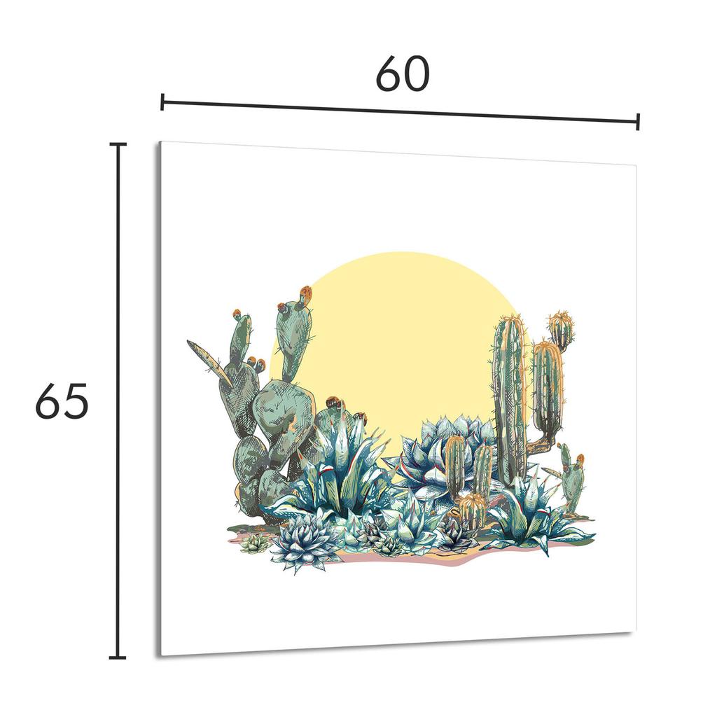 PANEL SZKLANY DO KUCHNI 60x65 Kaktus