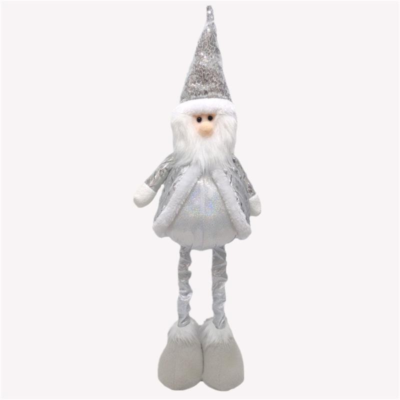 Santa/Snowman/Elf Stretchable Decoration Adjustable Height Silver Ornament For Window Home Christmas Holiday Decoration
