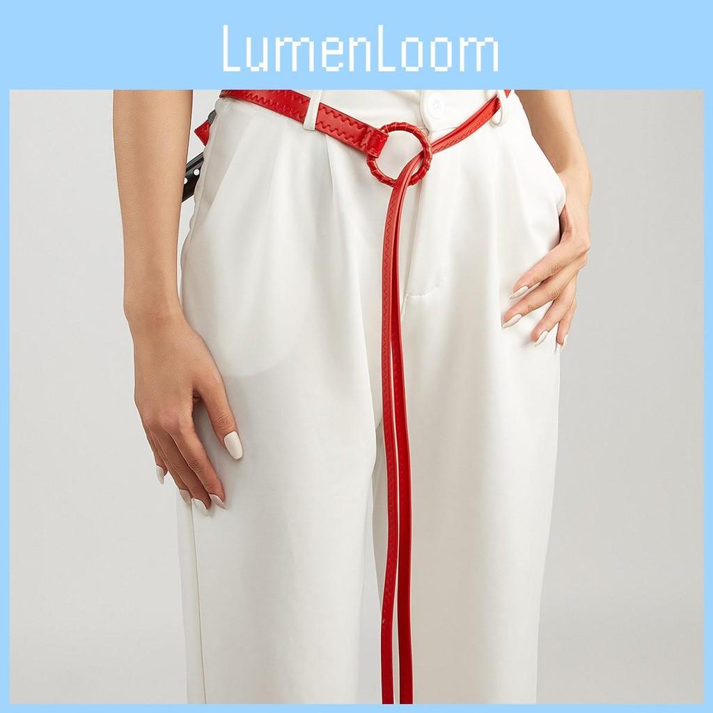 Color Fashion Solid Round Buckle Decoration Women Casual Belt For Use Daily