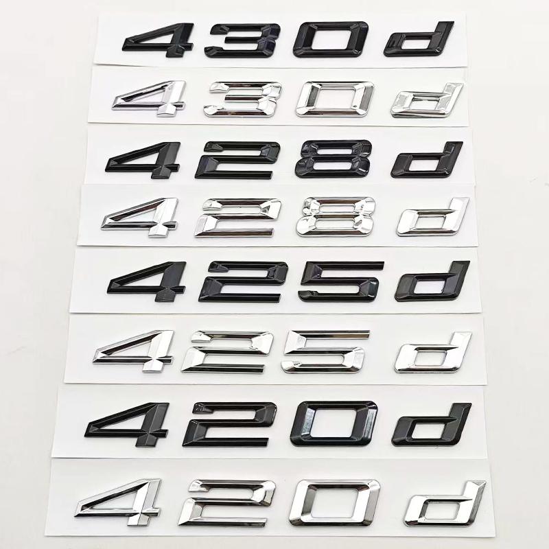 3D ABS Car Letters Logo 420d 430d Badge Sticker Rear Trunk Emblem Decals For BMW 4 Series F32 F33 F36 Auto Marking Accessories