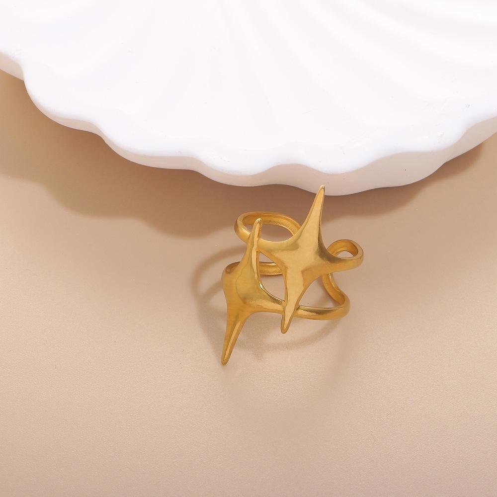 Kiss Hydraulic Stainless Steel 18K Gold Cute Titanium Cross-Border European & American Ring