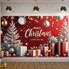 Decorative Merry Christmas Banner Holiday Backdrop Gift Decor New Year Decoration for Holiday Celebration Winter Party H