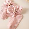 1-2Y Big Bow Princess Socks Simulated Pearl Bowknot Girl Middle Tube Sock Spring Summer Cotton Sock Baby Non-slip socks for Indoors