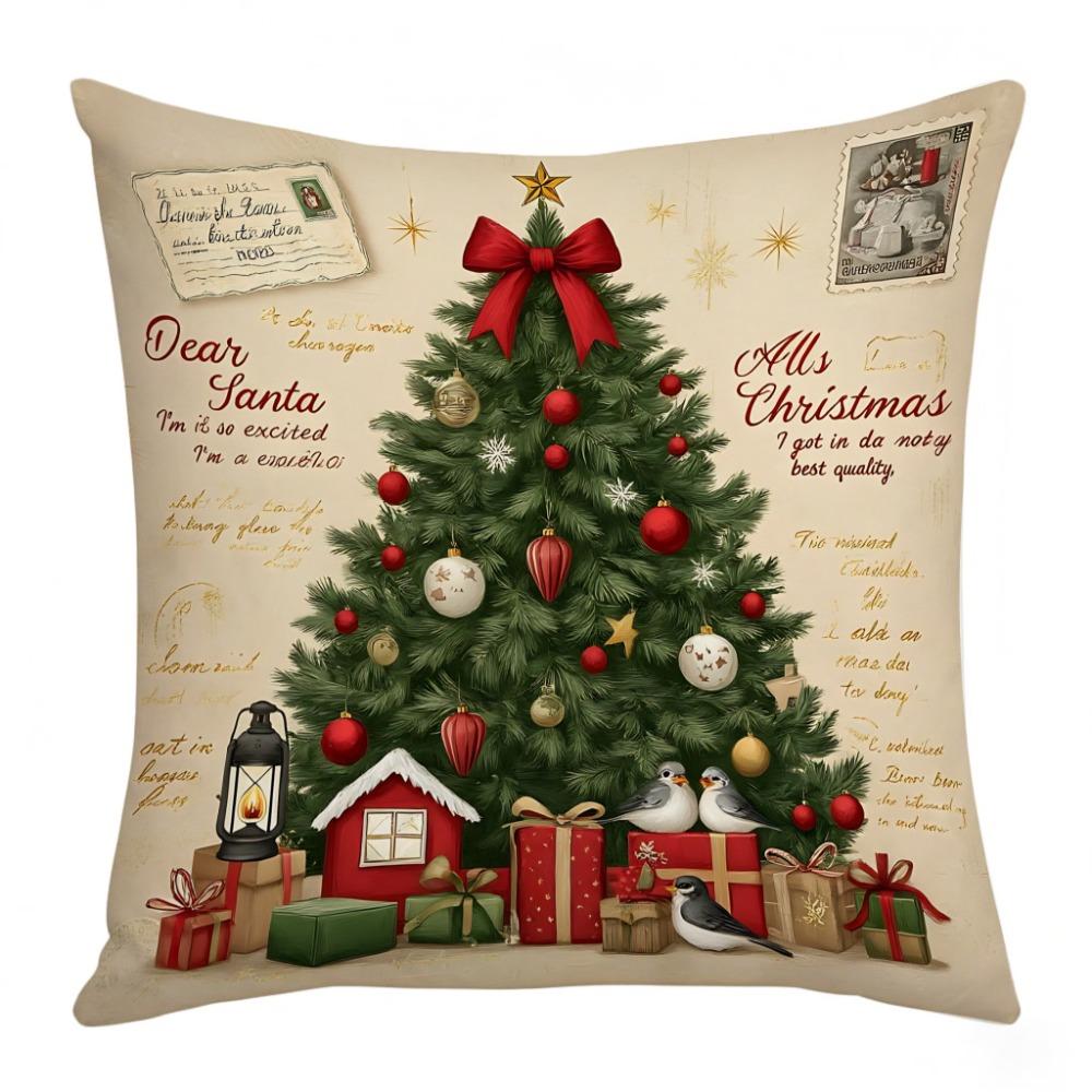 Plush Decorative Pillowcase 45*45cm Throw Pillow Cover Elegant Christmas Cushion Cover  Home Decor
