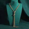 Rope Chain Necklace Gold Color Vintage Antique Long Jewelry for Women Sweater Tassel Accessories Luxury Dubai Trends