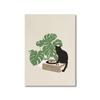 Abstrakte Süße Katze Tier Leinwanddrucke Elegantes Damenporträt Wandkunst Illustration Poster für Wohnzimmer Schlafzimmer & Heimdekoration