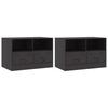 TV Cabinets 2 pcs Black 67 x 39 x 44 cm Steel