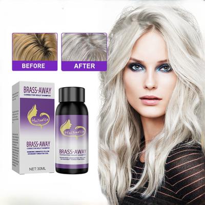 Shampooing de couleur fixe gris 30 ml Shampooing décolorant après décoloration, soin des cheveux gris Verrouille la couleur dure longtemps et sans odeur