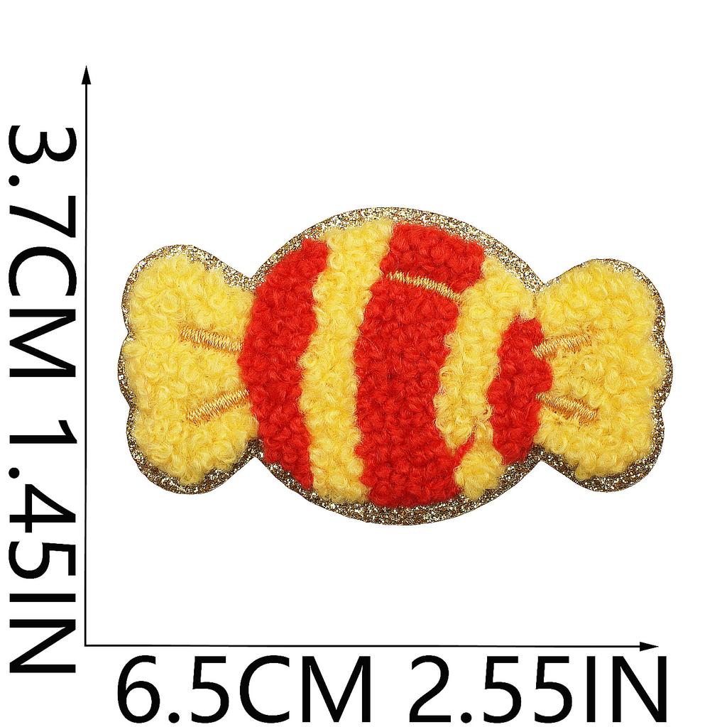 Sweet Candy Embroidery Cloth Sticker Lollipop Chapter Boy Clothes Bag Decoration Carrot Fudge Patch Sticker Ironing