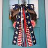 Large Patriotic Star Ribbon Bow 4th of July Red White And Blue Plaid Bow Clip Wreath Sash Ribbon for Indoor Outdoor Memorial Day Decor