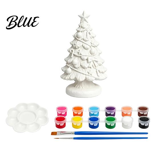 DIY Painting Santa Figurines Coloring Christmas Figurine Kit Paints & Brushes Included Snowman Reindeer Handmade Decorations Nutcracker Xmas