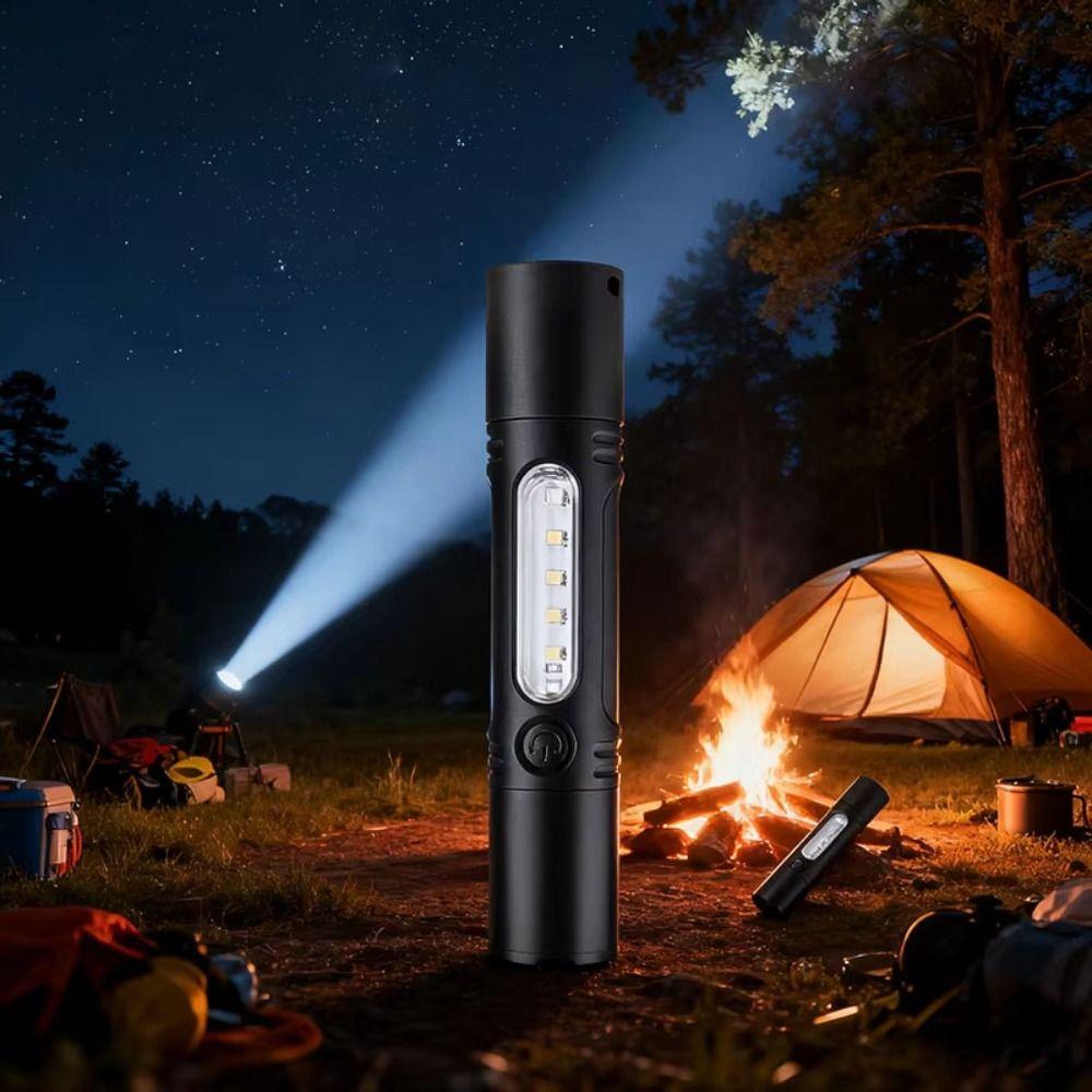 With Whistle LED Emergency Flashlight Small Portable Flashlight  Outdoor Survival