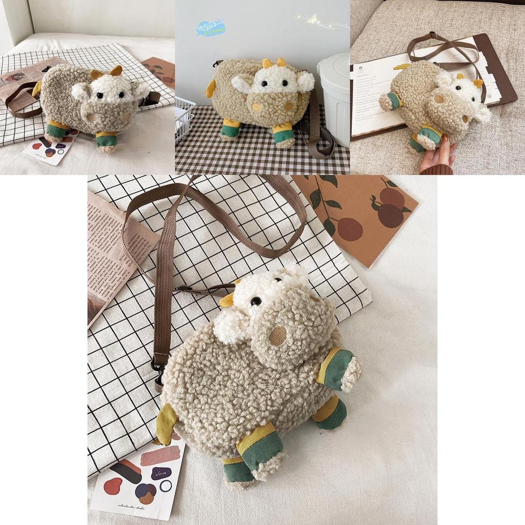 New Ins Cartoon Lamb Plush Shoulder Bag For Women