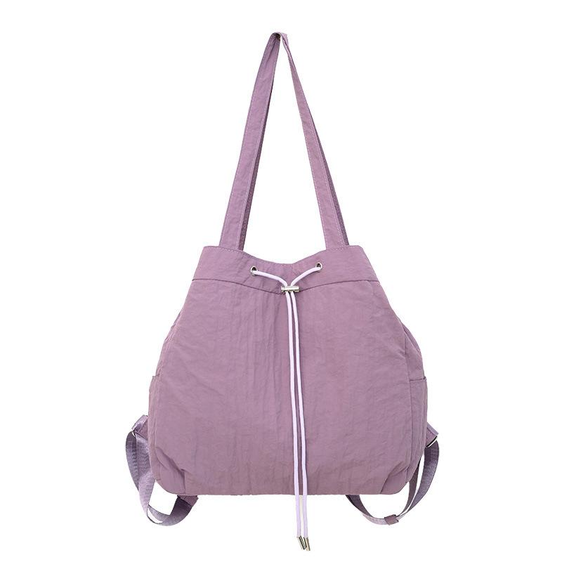 Drawstring bundle nylon bucket bag large-capacity bag women's new solid color high-end casual shoulder messenger bag