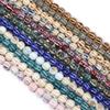 28pcs/string Pumpkin Shape Stripe Ceramics Beads Colorful Floral Glaze Porcelain Beads For DIY Charms Neckalce Bracelet Jewelry