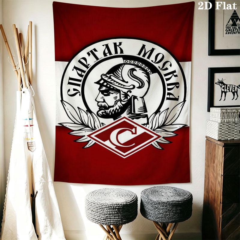 Spartak Moscow Fire Wall Hanging Printed Fabric Blanket Decorative Tapestries for Bedroom Living Room Home Decor
