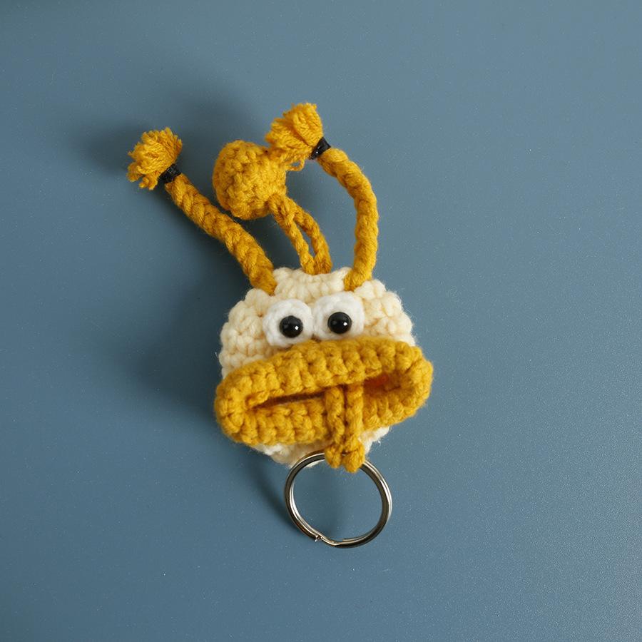 Funny Sausage Mouth Doll Series Crochet Bag Keychain For Car Keys Holder Knitting Doll Keyrings For Key Storage Custom Accessory