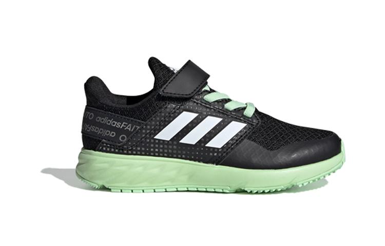 Adidas Fortafaito EL K Slip Resistant Low top Kids' Running Shoes Black Green Children Aged 3 7 Years Old EE7308