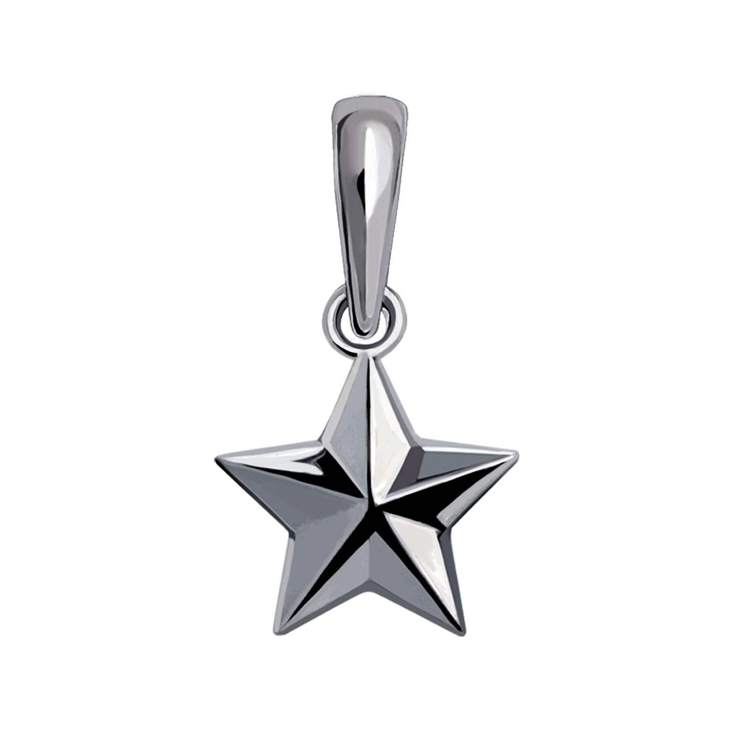 

[Lara Christie] Stella Star Charm, Women s & Men s, SV925 Silver Pendant Top Necklace, 7mm Width [BLACK Label]