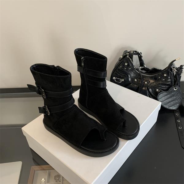 

Мода 2025 Лето Женские Сандалии Распродажа Женской Обуви На Все Случаи Жизни Шлепанцы Платформа Пряжка Девочки Сапоги Новинка Бархат Ретро Корректирующие Плоские 35