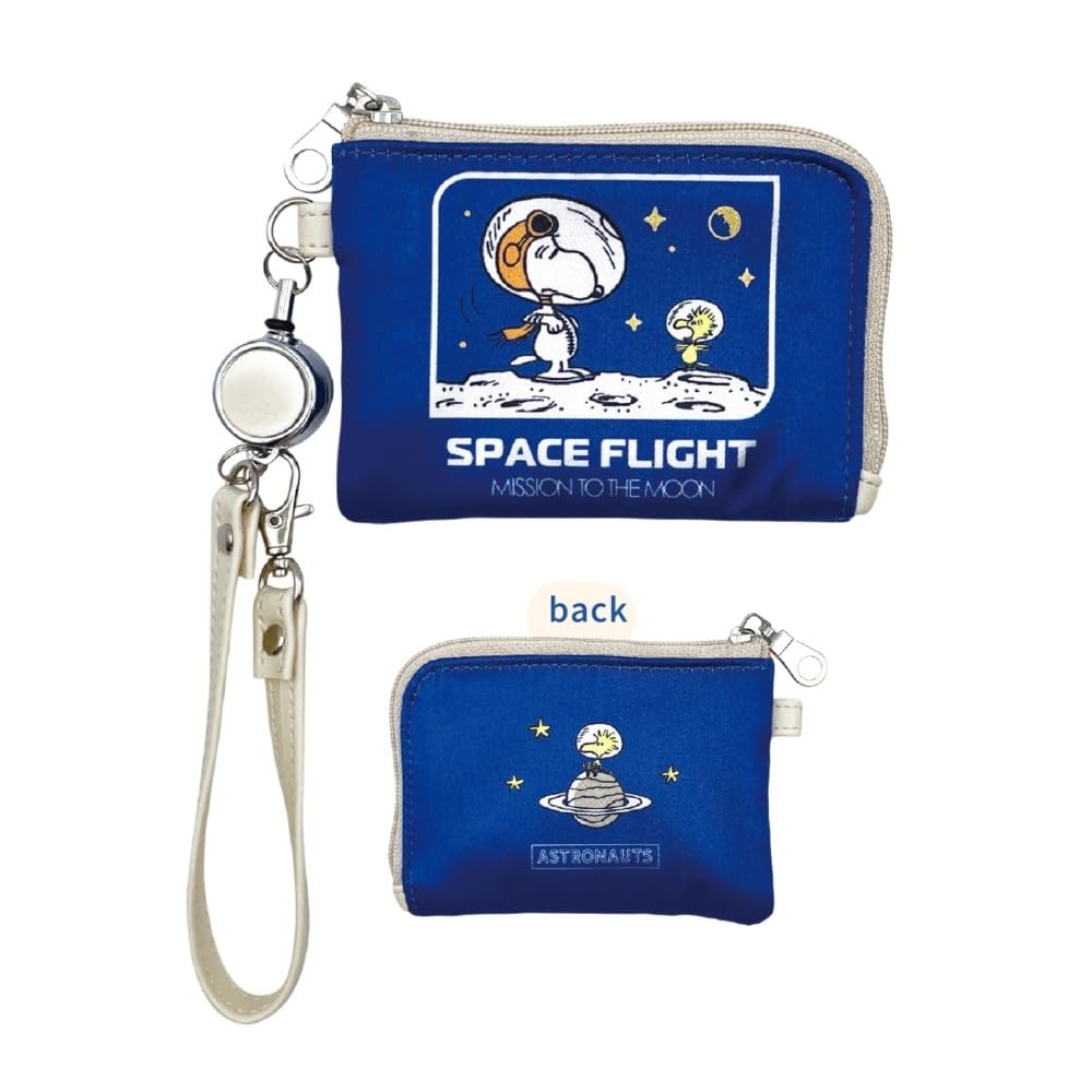 Marimo Craft Pass Case with Reel Astronauts Snoopy W105 X H74 X D10mm SPPS-110