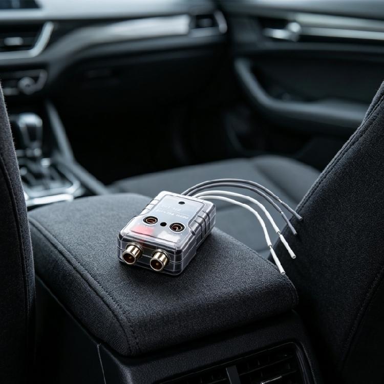 Vehicle Head Unit Signal Converter with Left and Right Output Ports Speaker Level to Low Level Adapter 12V Unit for Aftermarket Sound Projects