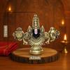 Lord Venkateswara Balaji Idol | Gold-Plated Antique Matte Finish Murti | 3.5 X 4.2 Inch | Tirupati Balaji Statue for Home Mandir, Office & Gifting