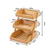 3 Tier Bamboo Fruit Basket Large Capacity Vegetable Fruit Bowl Holder Handwoven Standing Tray For Home Kitchen Pantry