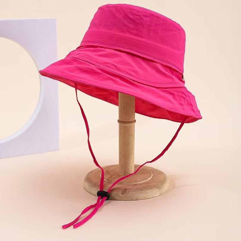 Women'S Bucket Hat Spring Summer Windproof Sunshade Fisherman Cap Female Sunscreen Sun Hat Cloth Foldable Sunhat New