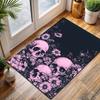 Skull and Daisy Print Carpet for Living Room Bedroom Bedside Floor Mat Cloakroom Sofa Area Rugs Halloween Decorations