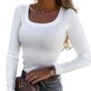 Plus Size Casual U-neck Long-sleeve Women's T-shirt