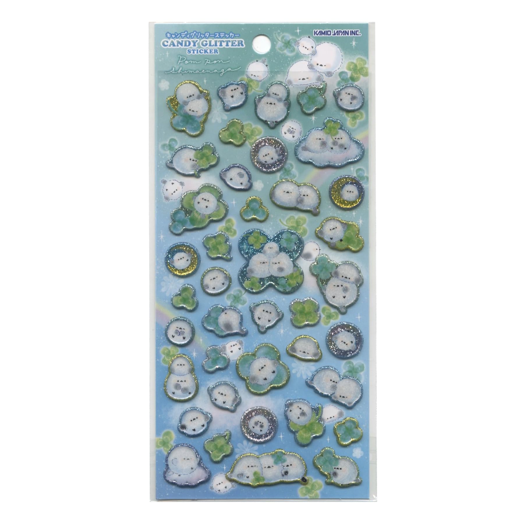 Kamio Japan Конфетная блестящая помпон 231017 Наклейка, Длиннохвостая синица,