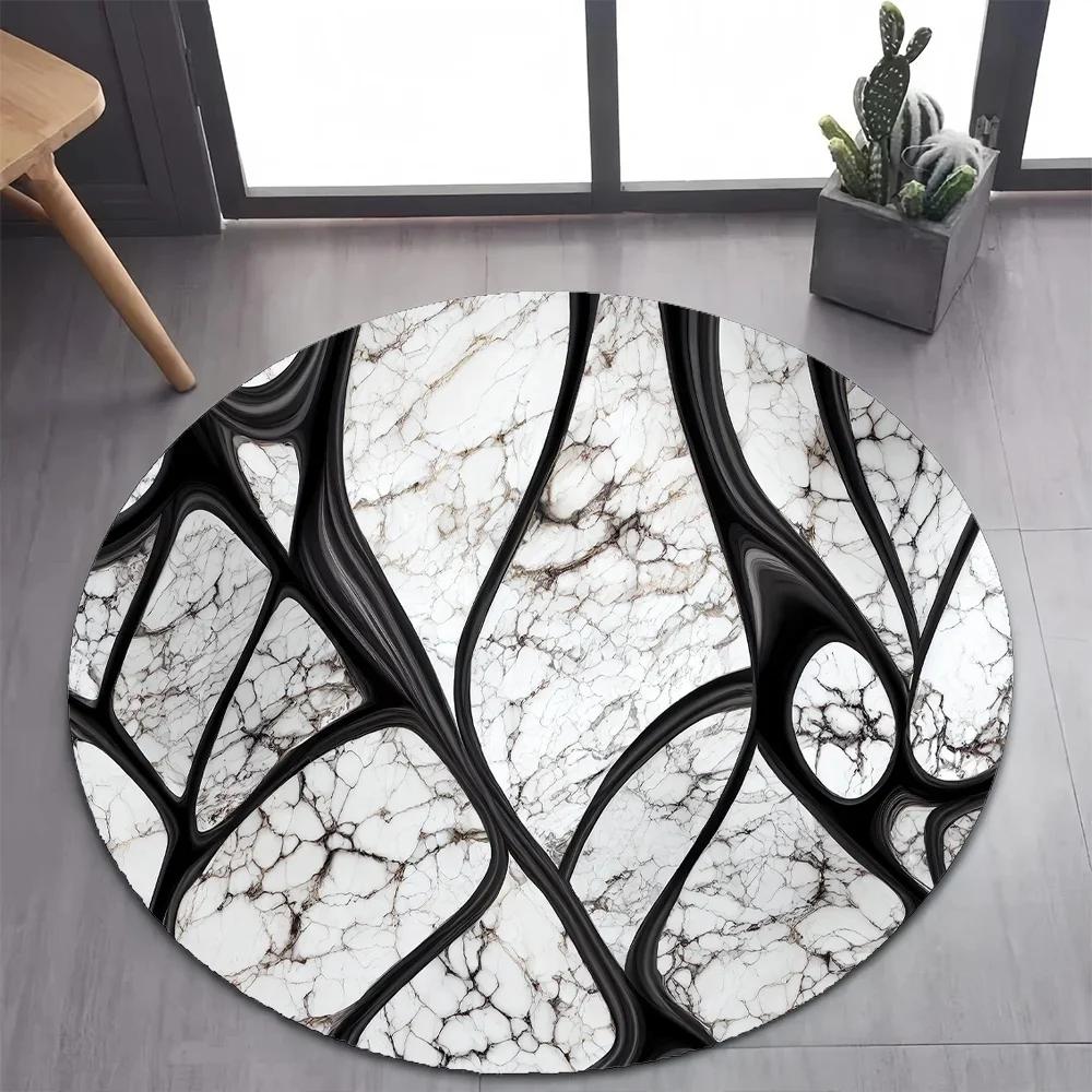 2026 Luxurious Marble Floor Mat Black and Gold Carpet for Bedroom Living Room Stylish Rug for Pet-Friendly Nature-Inspired Decor