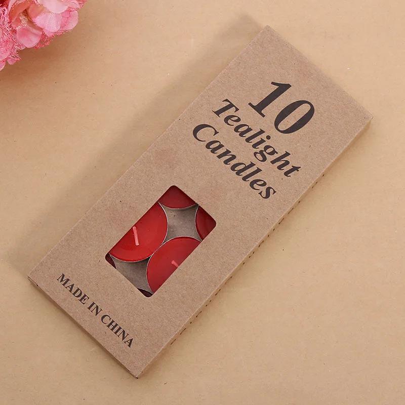 10pcs/box Small Flickering Decorative Candles Romantic Red Blue Yellow Tea Lighting for Birthday