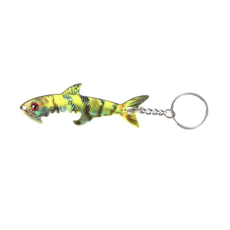 Fish-shaped Bottle Opener Metal Iron Plate Bait Shape Key Chain Hanging Bag Accessories
