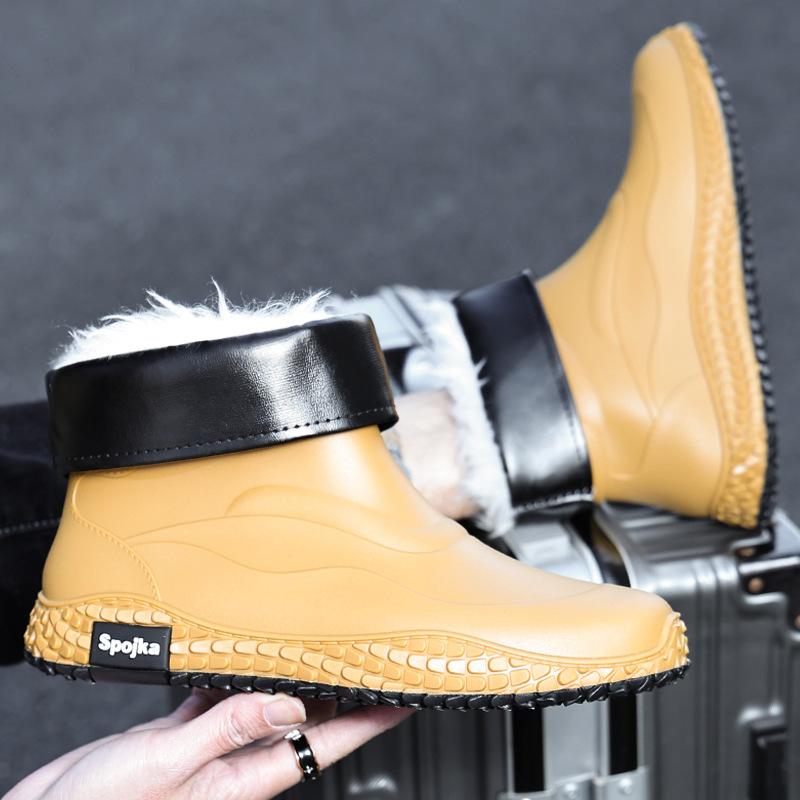 New men's rain boots, anti-slip rain boots, short rain boots, fashionable Korean version of Internet celebrity casual slip-on, foot slippers