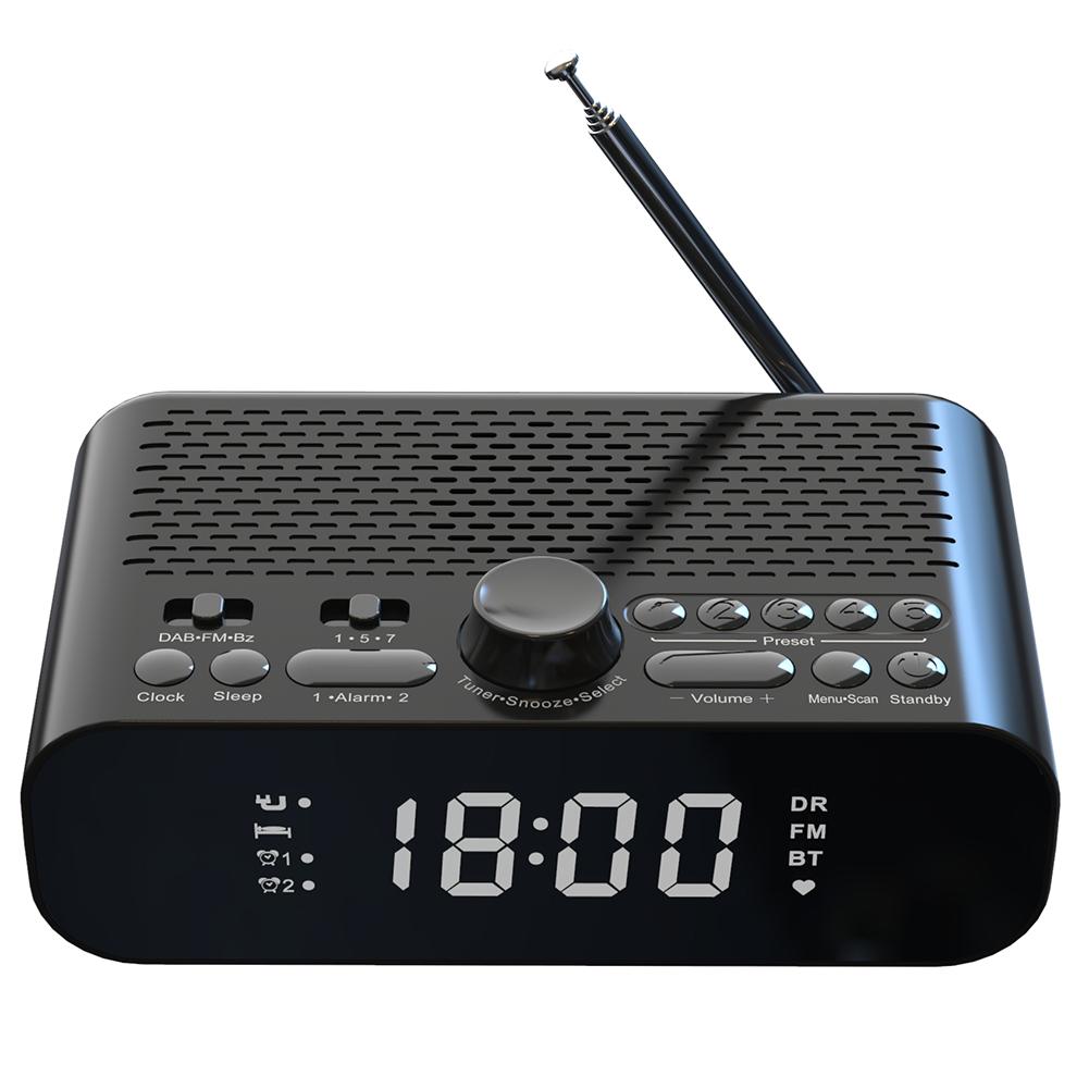 

1200mAh Portable DAB FM Radio BT LED Display Digital Radio Battery Operated Radio Rechargeable Clock Radio for Home Outdoor Gift чёрный