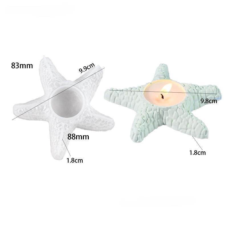 DIY Drip Glue Mold Ocean Series Starfish Candlestick Silicone Mold Candle Aromatherapy Gypsum Mold