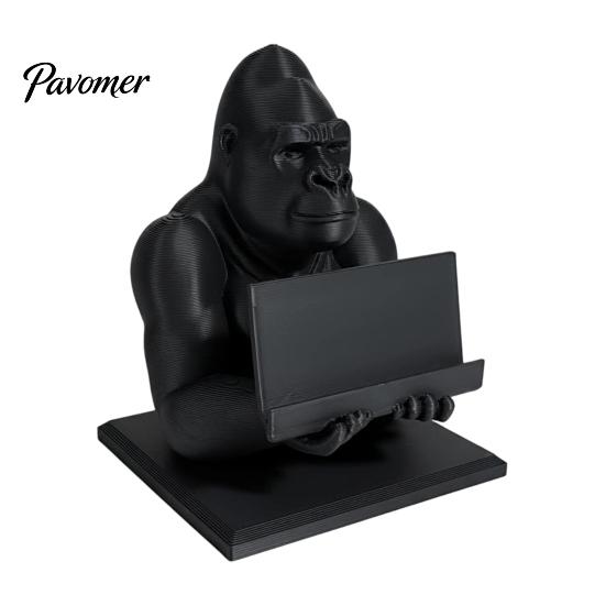 Desk Organizer for Office 3D Printed Gorilla Business Card Holder, Phone Stand, Cool Desktop Holder Figurine Home Decor, Gift Colleagues Decorative