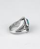 Sheen666 Teardrop Turquoise Crossbone Silver Ring (Type A)
