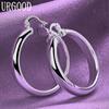 925 Sterling Silver 35mm Round Earrings Gift Party Fashion Jewelry