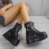 Fashion 2025 New Boots for Women Fashion Hot Sale Punk Goth Platform Heels Wedge Women's Boots Casual Goth Punk Size  Women's Shoes