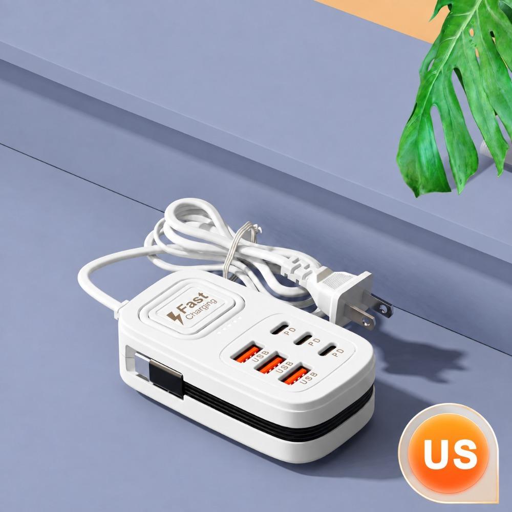 USB Type-C Fast Charging Station Multiple Ports Desktop Charger Power Socket Adapter  Home Office